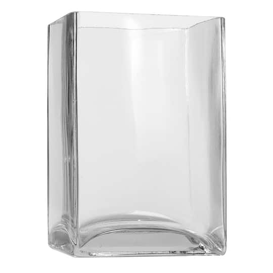 6&#x22; Clear Glass Cube Vase by Ashland&#xAE;
